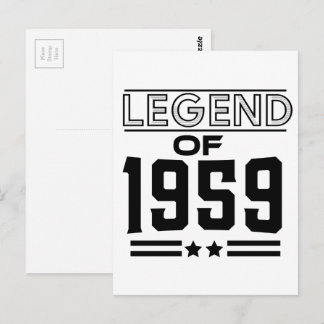 Postal leyenda vintage de 1959