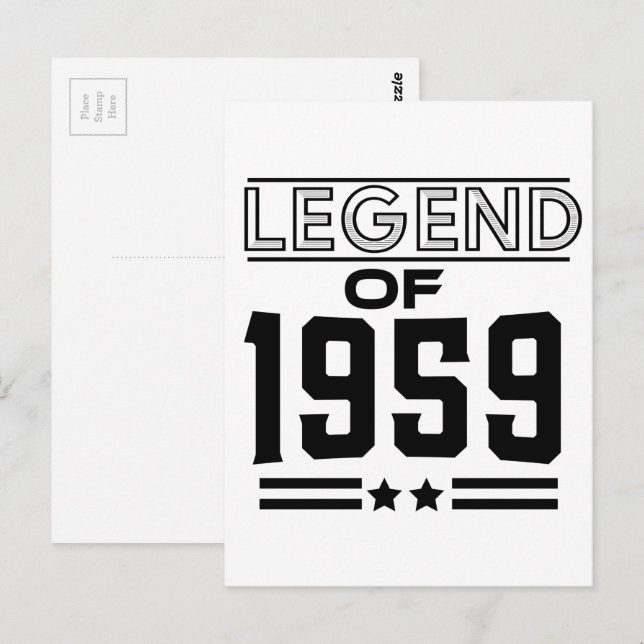 Postal leyenda vintage de 1959 (Anverso / Reverso)