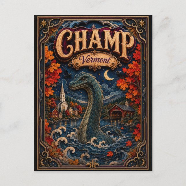 Postal Leyendas de Champ Vermont Popcut (Anverso)