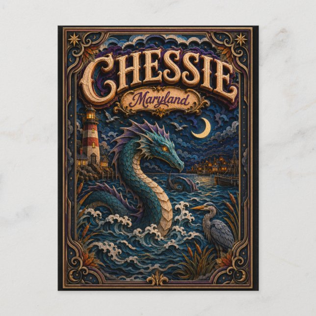 Postal Leyendas de Chessie Maryland Popcut (Anverso)