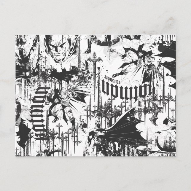 Postal Leyendas Urbanas Batman - Patrón de cruzado con ca (Anverso)