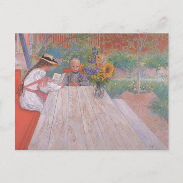 Postal Leyendo al hermano exterior (Anverso)