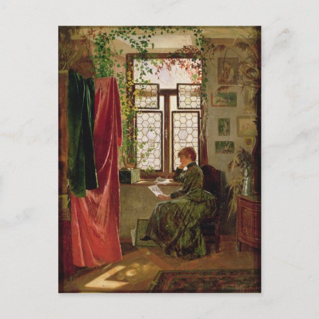 Postal Leyendo la carta (Anverso)