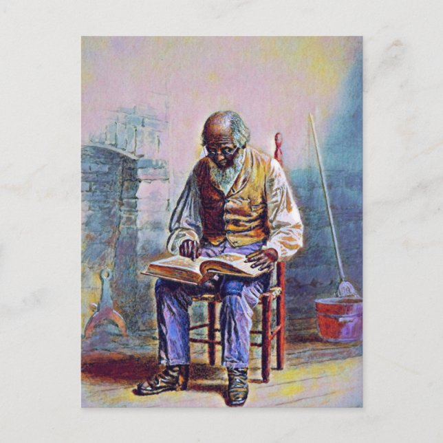 POSTAL LEYENDO LAS SCRIPCIONES DE THOMAS WATERMAN WOOD (Anverso)