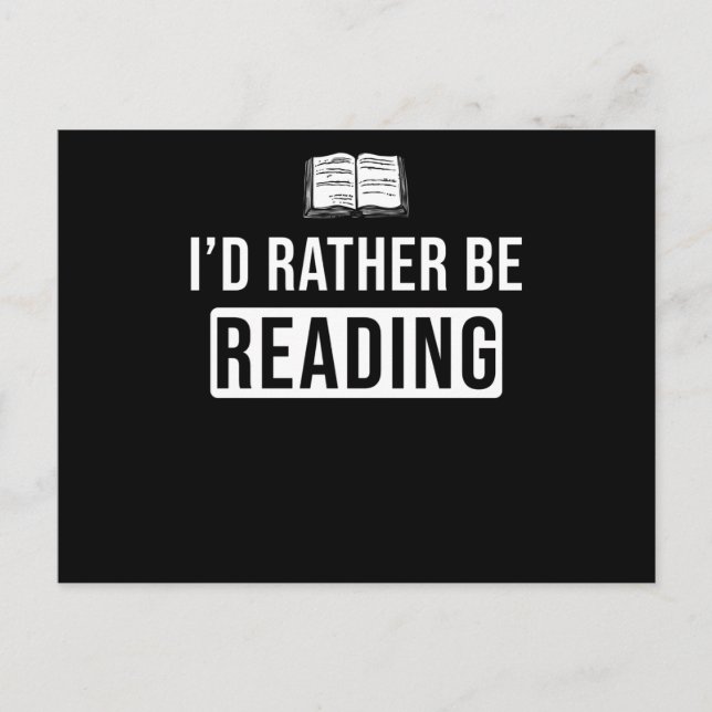 Postal Leyendo libro de regalos de afición (Anverso)