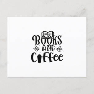Postal Leyendo Libros De Arte Y Café