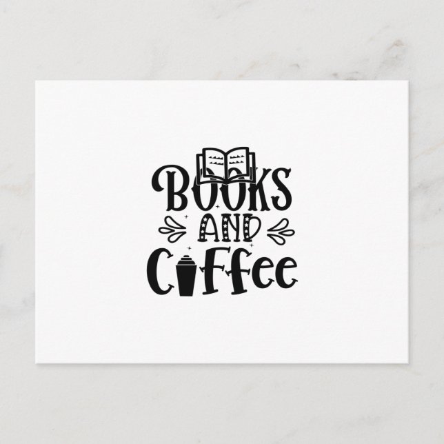 Postal Leyendo Libros De Arte Y Café (Anverso)