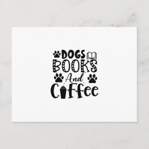 Postal Leyendo Libros Y Café De Perros De Arte