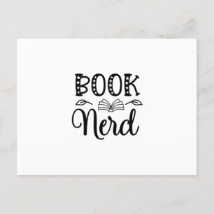Postal Leyendo Nerd libro de arte