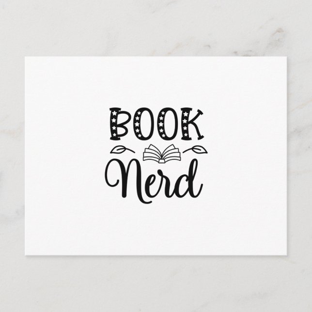 Postal Leyendo Nerd libro de arte (Anverso)