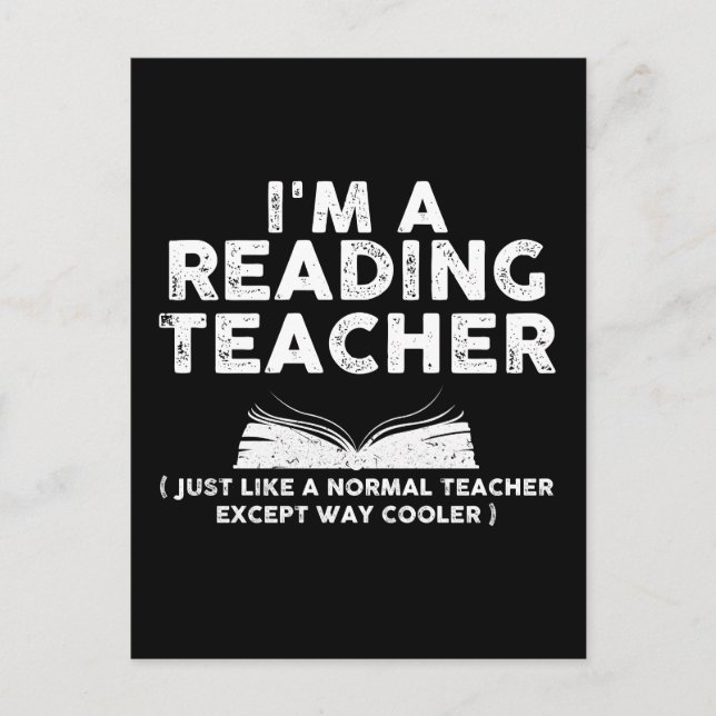 Postal Leyendo profesor - Soy un profesor de lectura (Anverso)