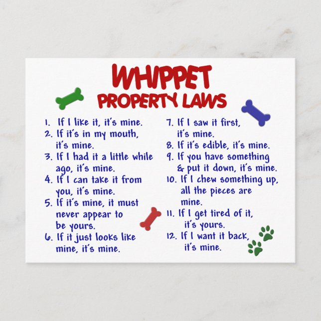 Postal Leyes 2 de la propiedad de WHIPPET (Anverso)