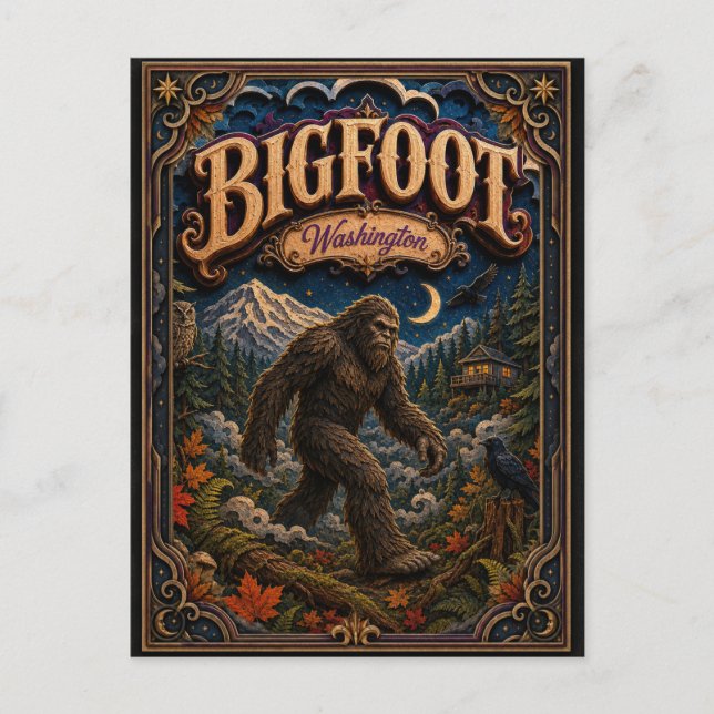 Postal Leyes de Bigfoot Washington Popcut (Anverso)