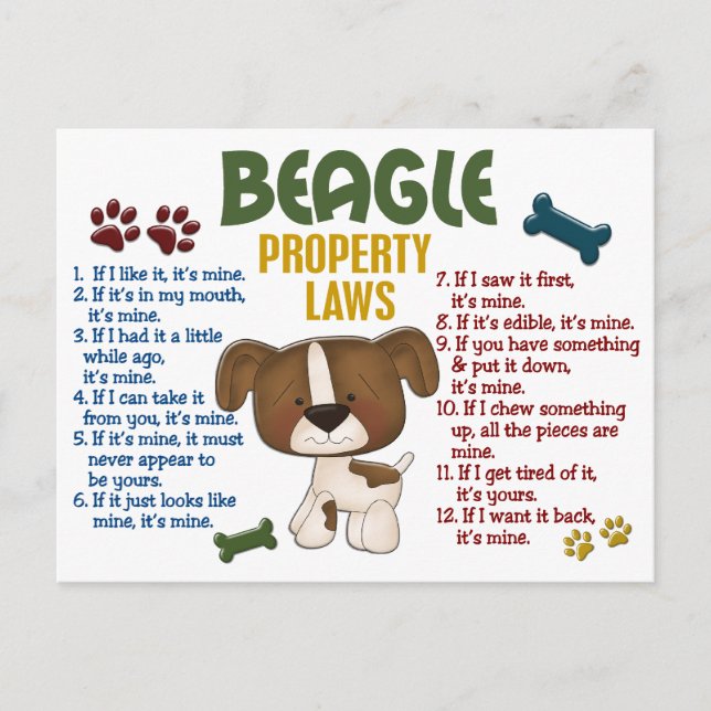 Postal Leyes de propiedad de Beagle 4 (Anverso)