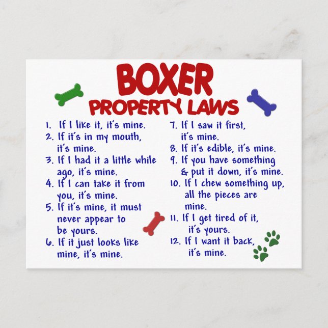 Postal Leyes de propiedad de Boxer 2 (Anverso)