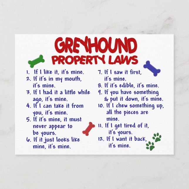 Postal Leyes de propiedad de GREYHOUND 2 (Anverso)