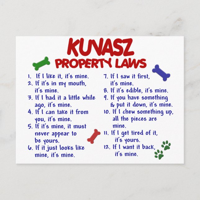Postal Leyes de propiedad de KUVASZ 2 (Anverso)