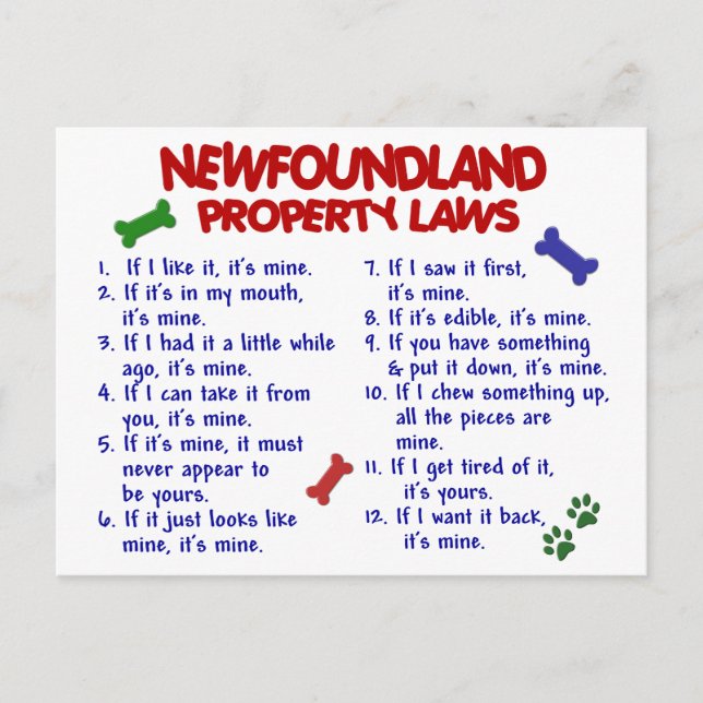 Postal Leyes de propiedad de NEWFOUNDLAND 2 (Anverso)