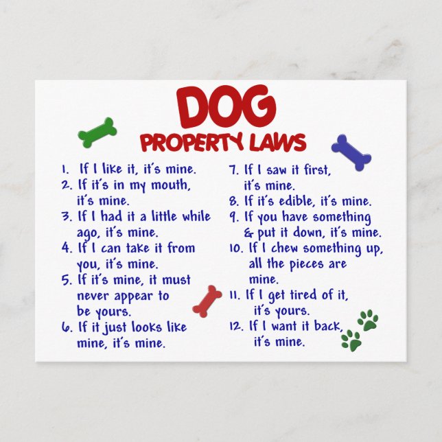 Postal Leyes de propiedad DOG 2 (Anverso)