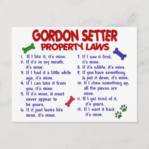 Postal Leyes de propiedad GORDON SETTER 2
