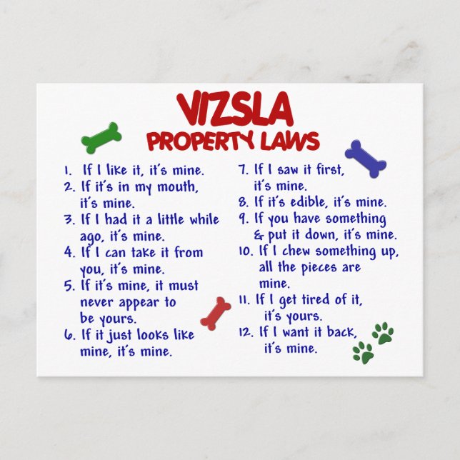 Postal Leyes de propiedad VIZSLA 2 (Anverso)