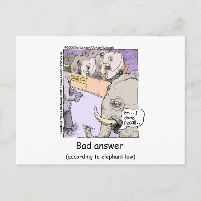 Postal Leyes elefantes divertidas Tees Mugs Cartas más (Anverso)