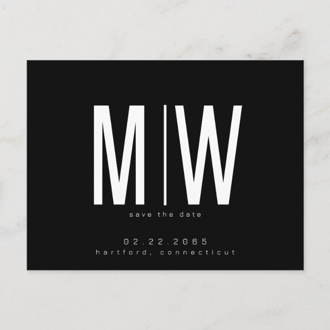 Postal Lg Sencillo Y Sleek. Monograma negro Guardar la fe (Anverso)