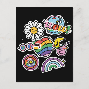 Postal LGBT+Orgullo. El amor es amor. Bandera arcoiris.