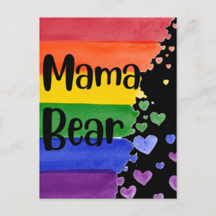 Postal LGBT+orgullo. Mi oso. Amor arcoiris.