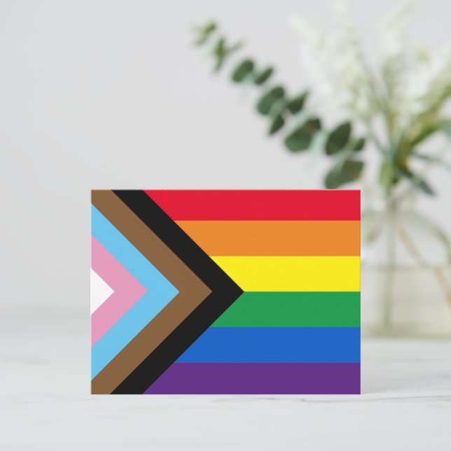 Postal Lgbtq arinbow diversidad inclusiva bandera del org (Anverso de pie)