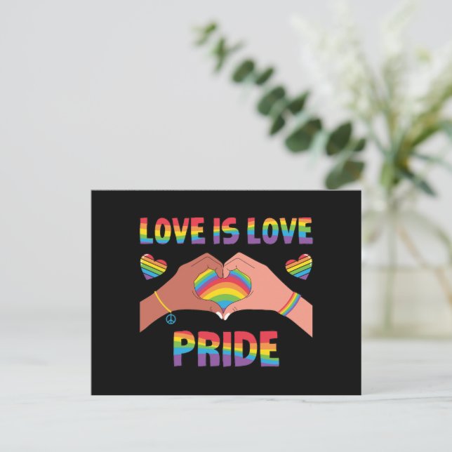 Postal LGBTQ - El amor es amor - Orgullo (Anverso de pie)