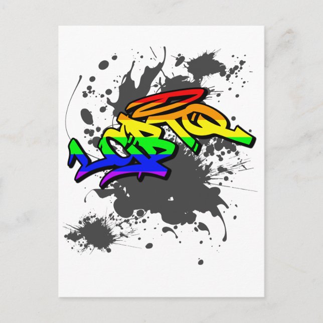 Postal LGBTQ Graffiti | LGBTQ+ Pride Postkarte (Anverso)