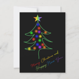 Postal LGBTQ+ / Orgullo Arcoiris Árbol de Navidad con est