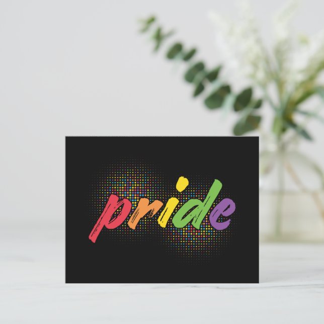 Postal LGBTQ - Orgullo - Colores arcoiris (Anverso de pie)