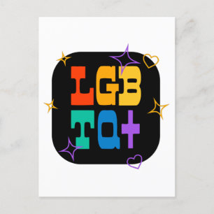 Postal LGBTQ+. ORGULLO+LGBT. Arcoíris