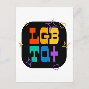 Postal LGBTQ+. ORGULLO+LGBT. Arcoíris  
