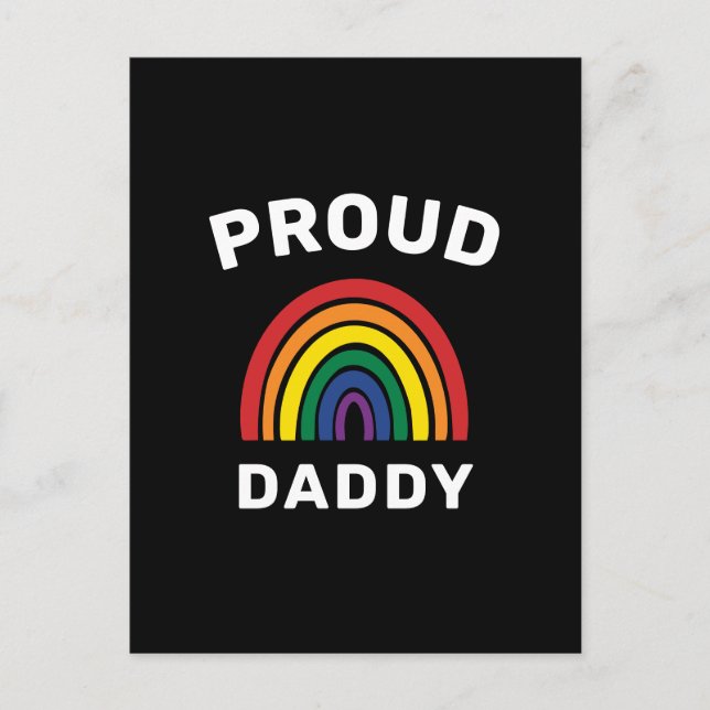 Postal LGBTQ Orgulloso papá Gay Orgullo del Día del Padre (Anverso)