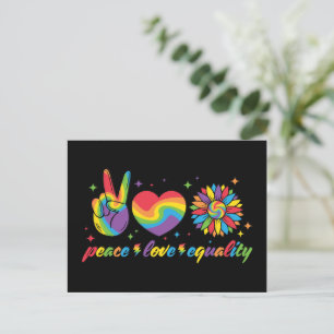 Postal LGBTQ - Paz, amor, igualdad