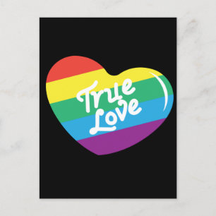 Postal LGTB+Orgullo. Amor verdadero