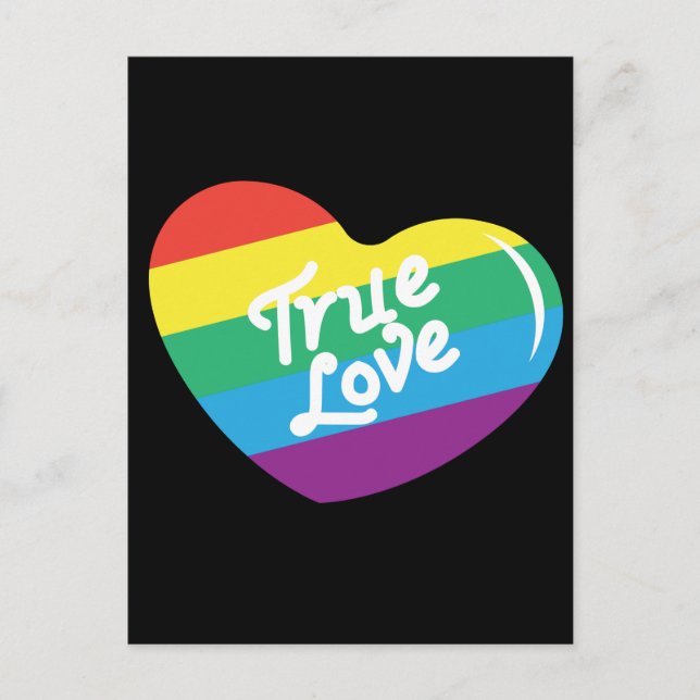 Postal LGTB+Orgullo. Amor verdadero (Anverso)