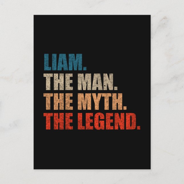 Postal Liam El Hombre El Mito La Leyenda (Anverso)