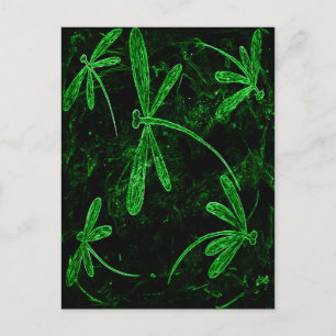Postal Libélulas Neon Verde