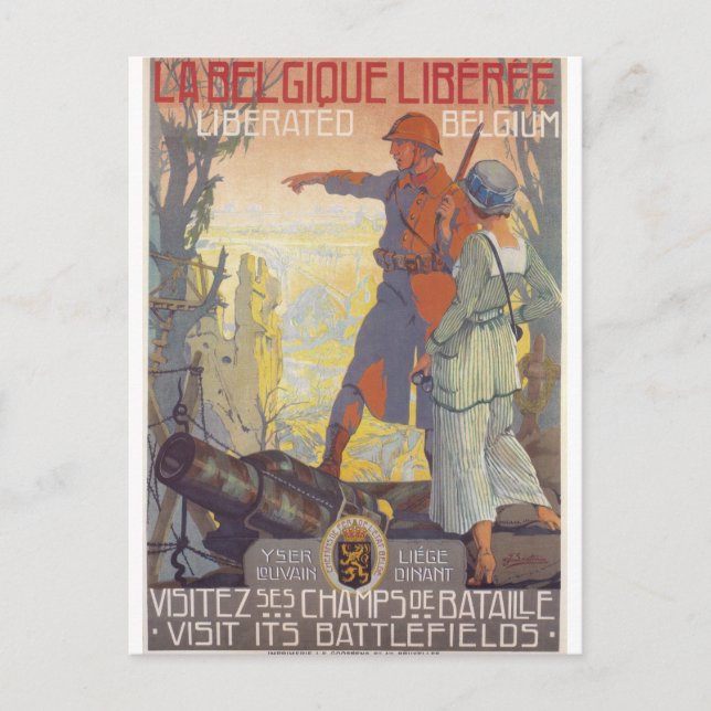 Postal Liberado Poster de propaganda belga (Anverso)