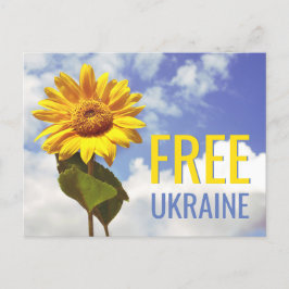 Postal Liberen a Ucrania de la paz del girasol azul amari
