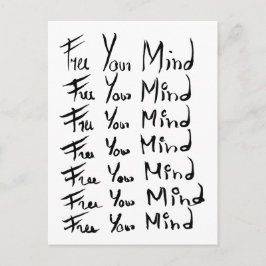 Postal ¡LIBEREN LA MENTE! Cita de caligrafía motivacional