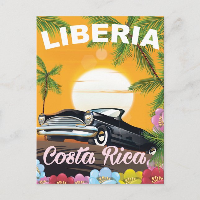 Postal Liberia, poster de viajes vintage de Costa Rica (Anverso)