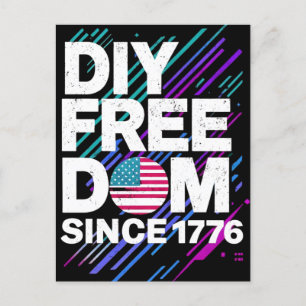 Postal Libertad de bricolaje desde diseño basado en texto