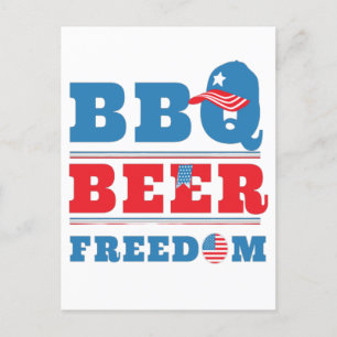 POSTAL LIBERTAD DE CERVEZA A LA PARRILLA - 4 DE JULIO EE.