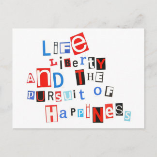 Postal Libertad de vida y búsqueda de la felicidad