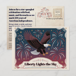 Postal Libertad Ilumina el Cielo • 1776–2026 Recuerdo